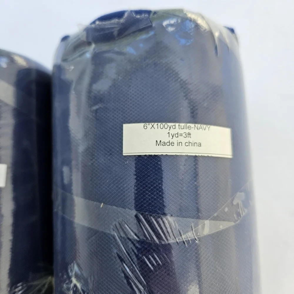 2 rolls of Navy Blue Tulle
